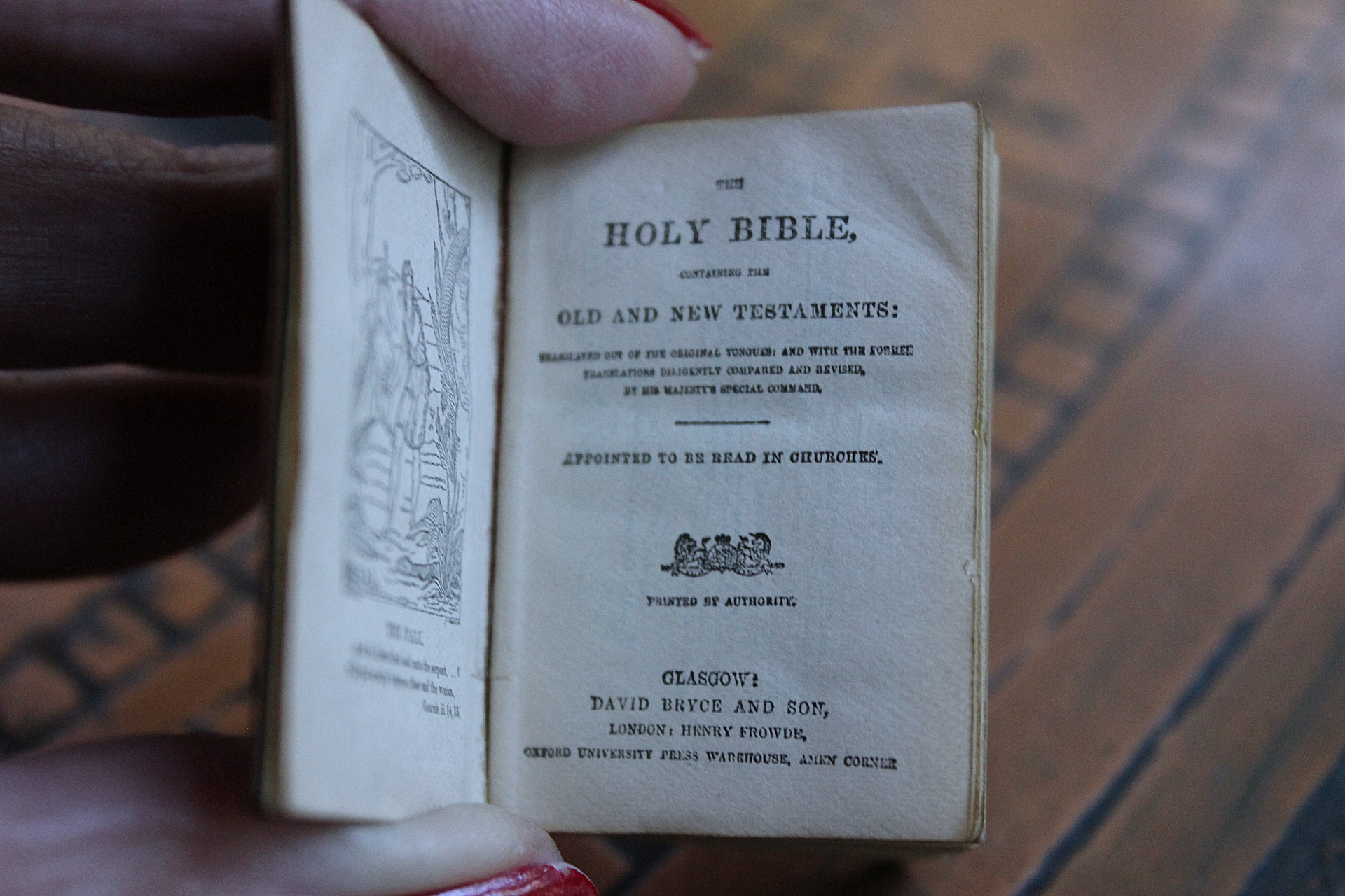 NEW! Antique Faceted Cut Steel Bead Blessing Bag Necklace with RARE Antique 1901 Bryce & Son Miniature Old & New Testament Bible w/Magnifying Case