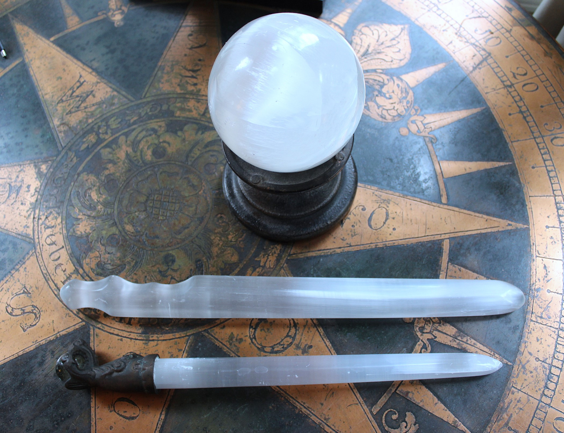 NEW! Light of the Moon Collection with 2 Amazing Selenite Swords, Selenite Orb and Stand