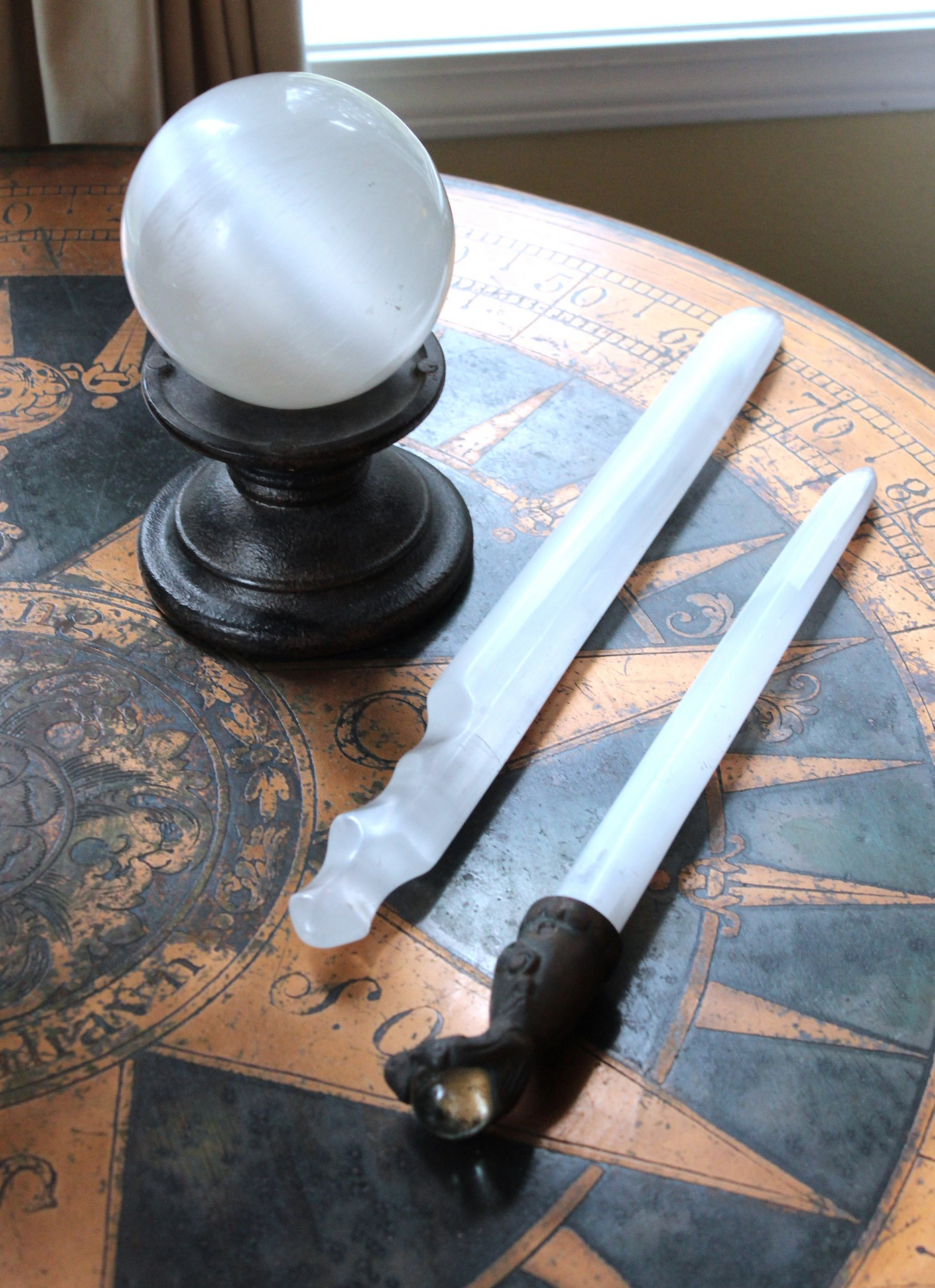 NEW! Light of the Moon Collection with 2 Amazing Selenite Swords, Selenite Orb and Stand
