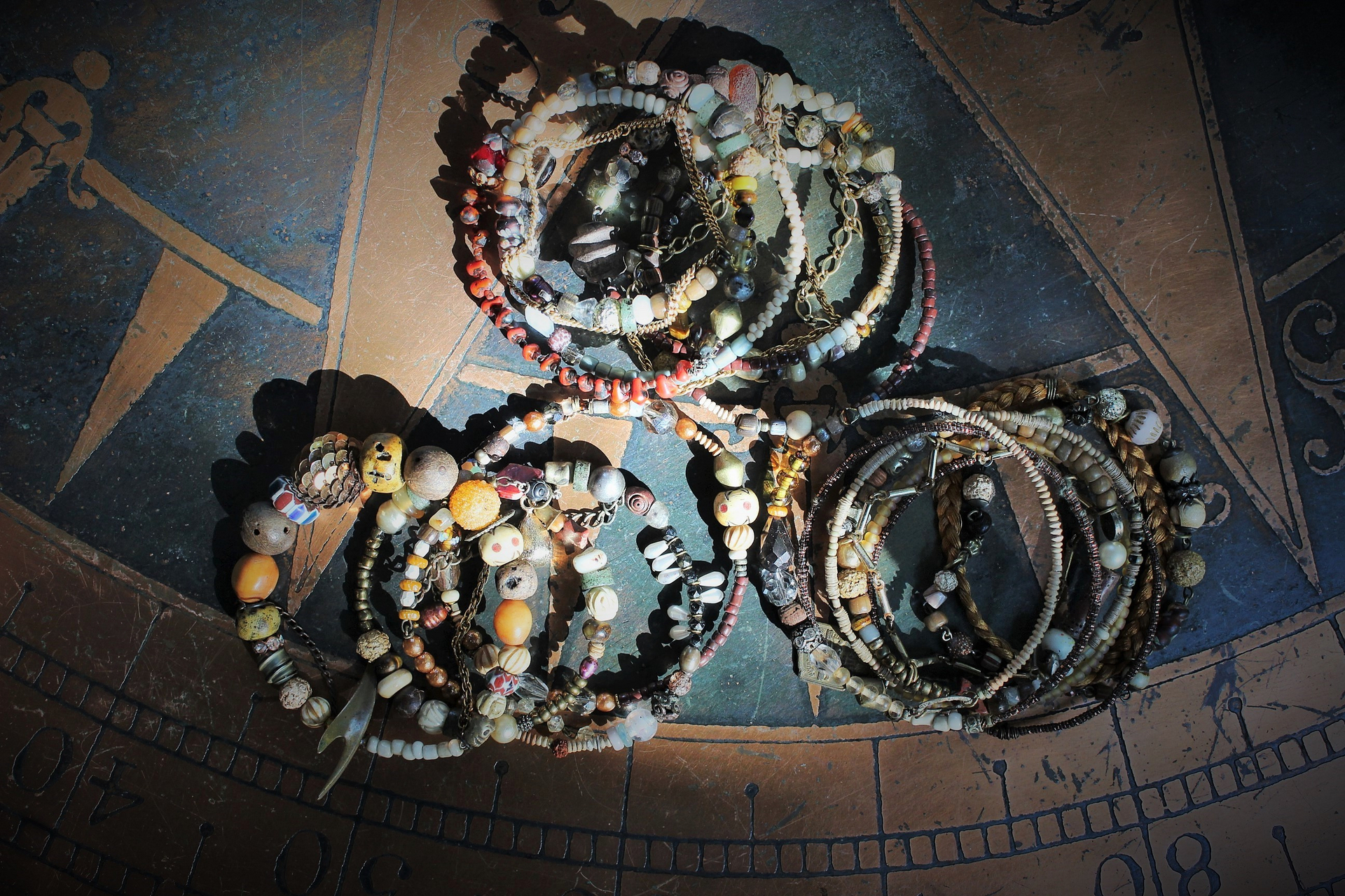 17 Stacking Artisan Gypsy Bangle Bracelets- Dozens of Beads,Unique Findings & Draping Chains!