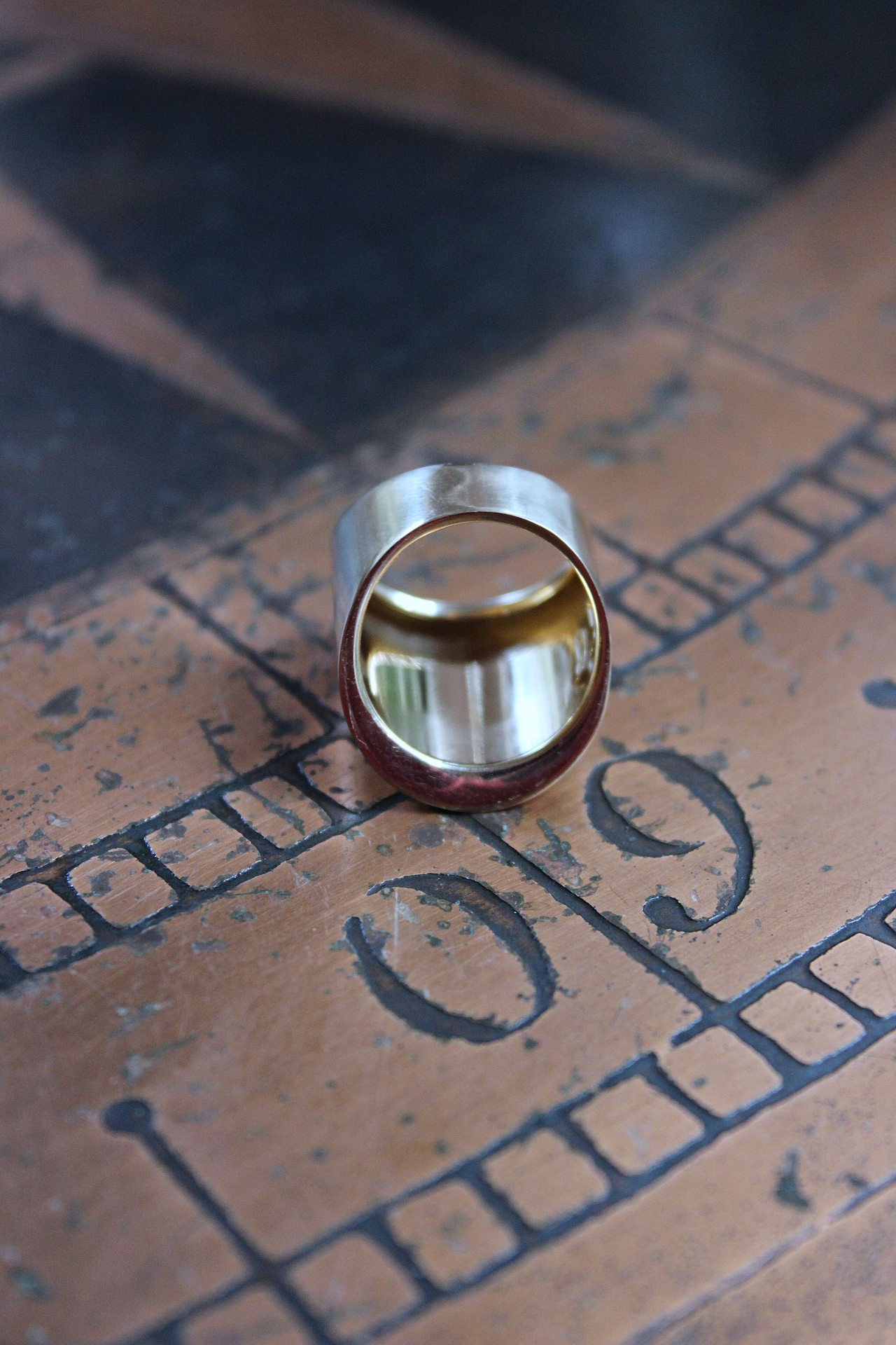 NEW! Wide Solid 14K Gold Band Ring - size 7 1/2