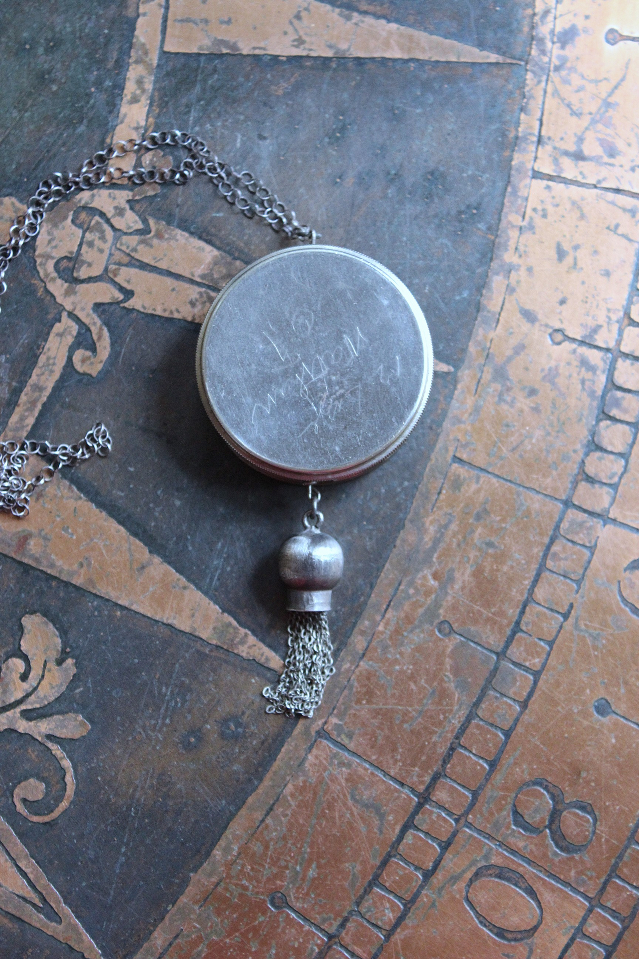 NEW! Rare Gem Collection Necklace with 9 Faceted Gemstones,Antique Pocket Watch Case, Sterling Belcher Chain and Sterling Tassel