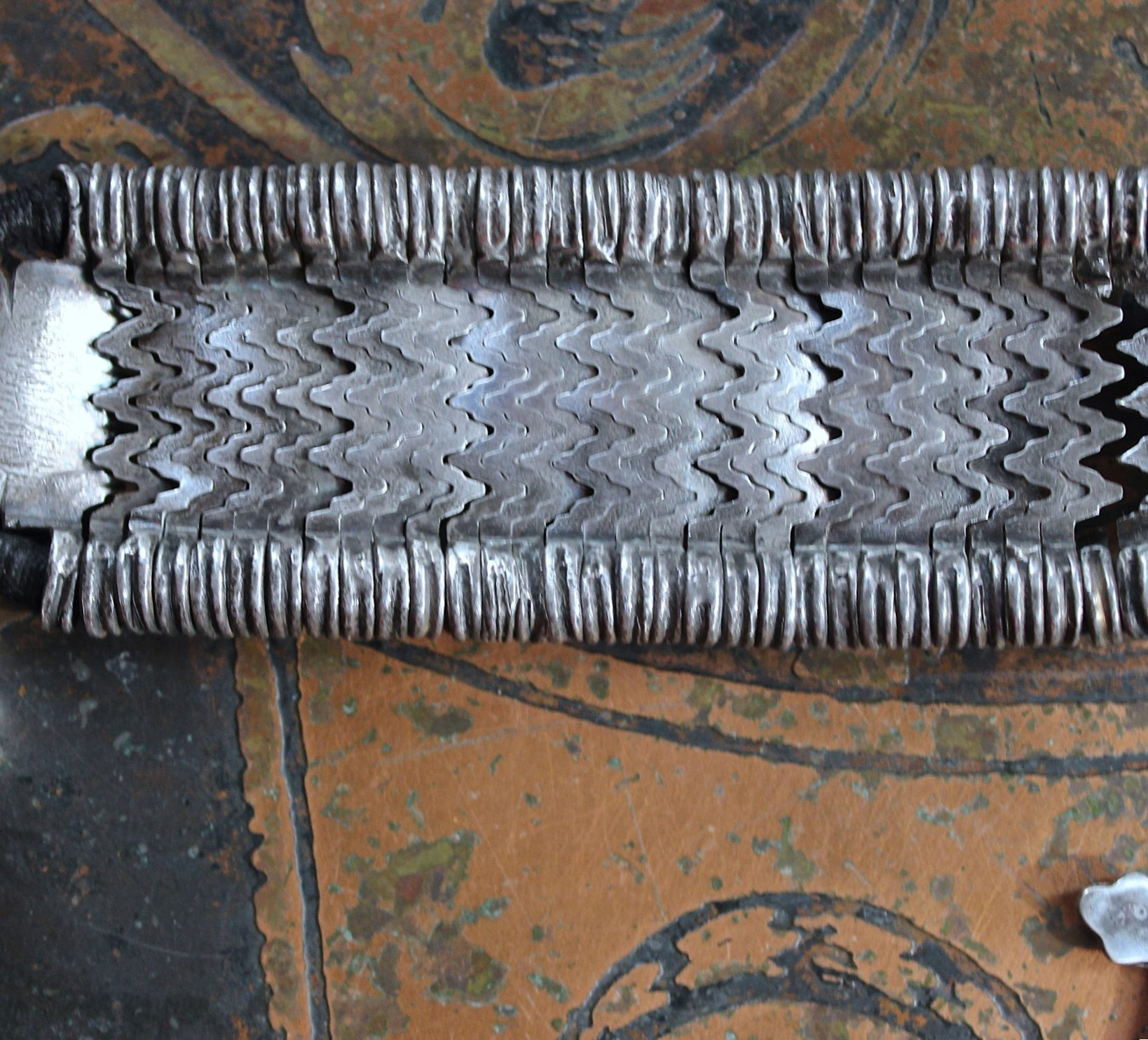 NEW! How to Fly Bracelet with Old Sterling Cuff, Sterling Cross, Raven Wing,Glass Quote Vessel & Sterling Capped Bead