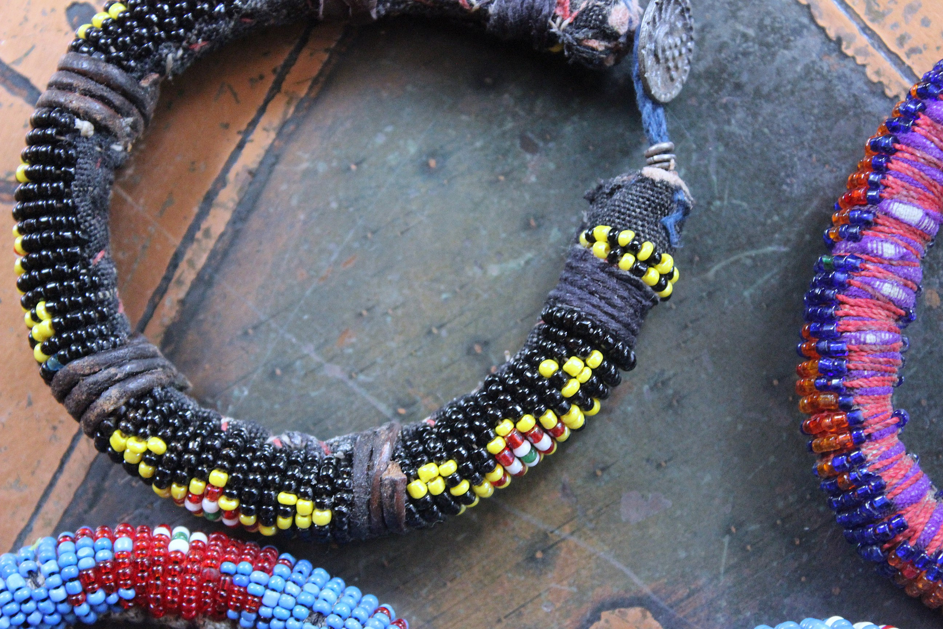 NEW! Set of 6 Authentic Tribal Seed Bead Bracelets with Various Drops & Dangles