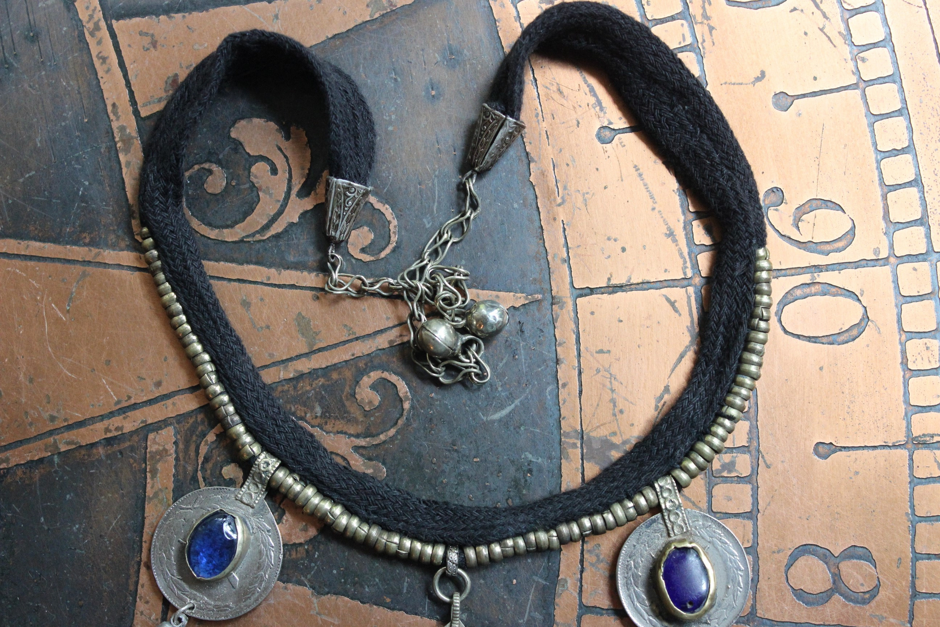 The Triumph Necklace w/Sterling Strength & Temperance Tarot Card Medals,Antique Gypsy Findings,Antique Sterling Snake Drop,Faceted Gemstones & More!