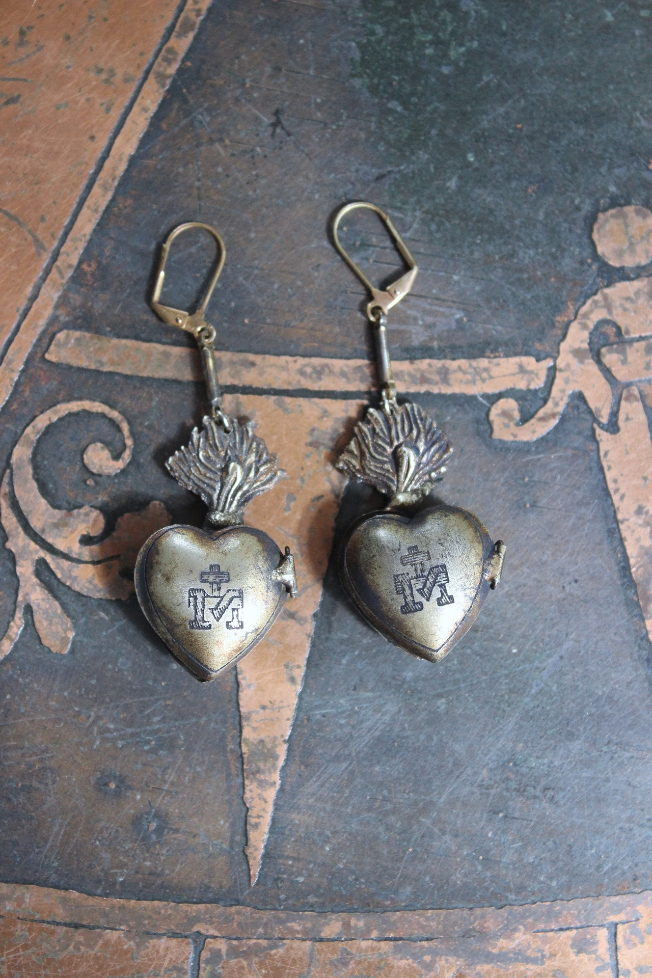 NEW! Petite Vintage Ex Voto Locket Earrings