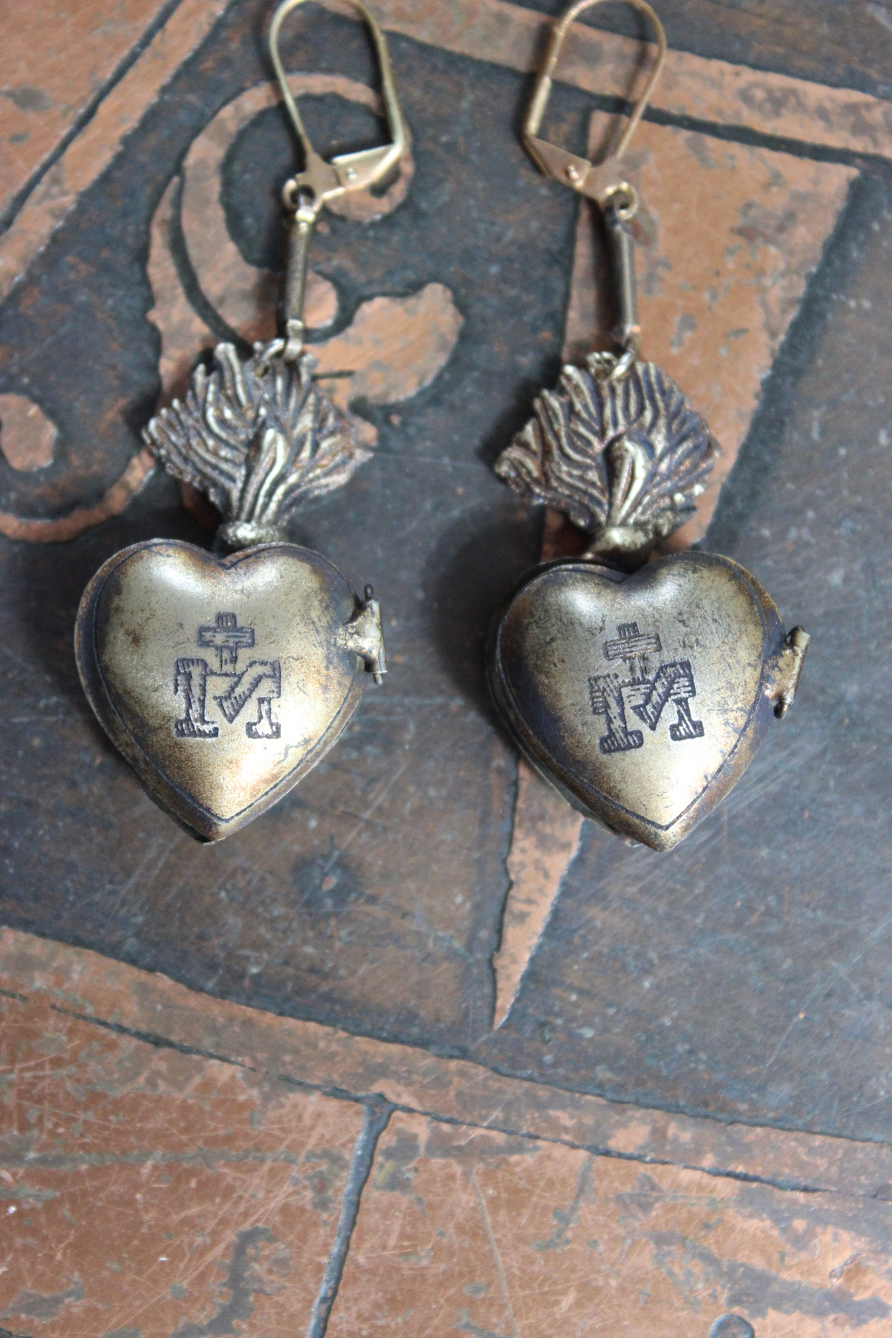 NEW! Petite Vintage Ex Voto Locket Earrings