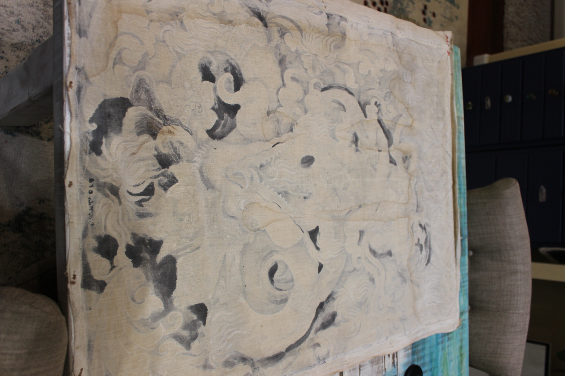 NEW! Signed Painting by Renowned Bali Artist I Dewa Made Oka Wiri - most likely of the Barong Lundung legend