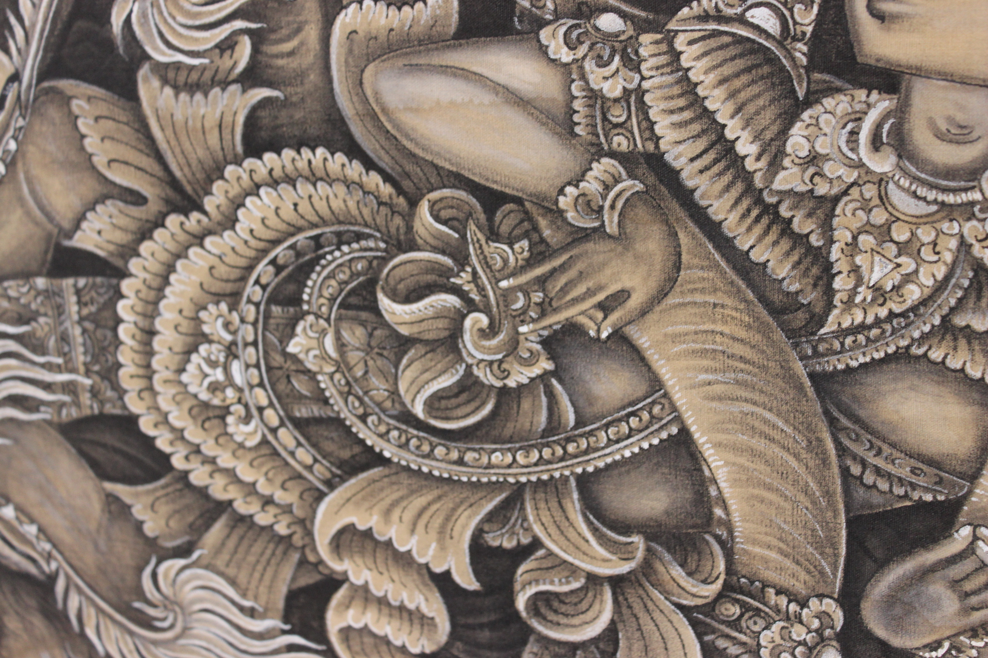 NEW! Signed Painting by Renowned Bali Artist I Dewa Made Oka Wiri - most likely of the Barong Lundung legend
