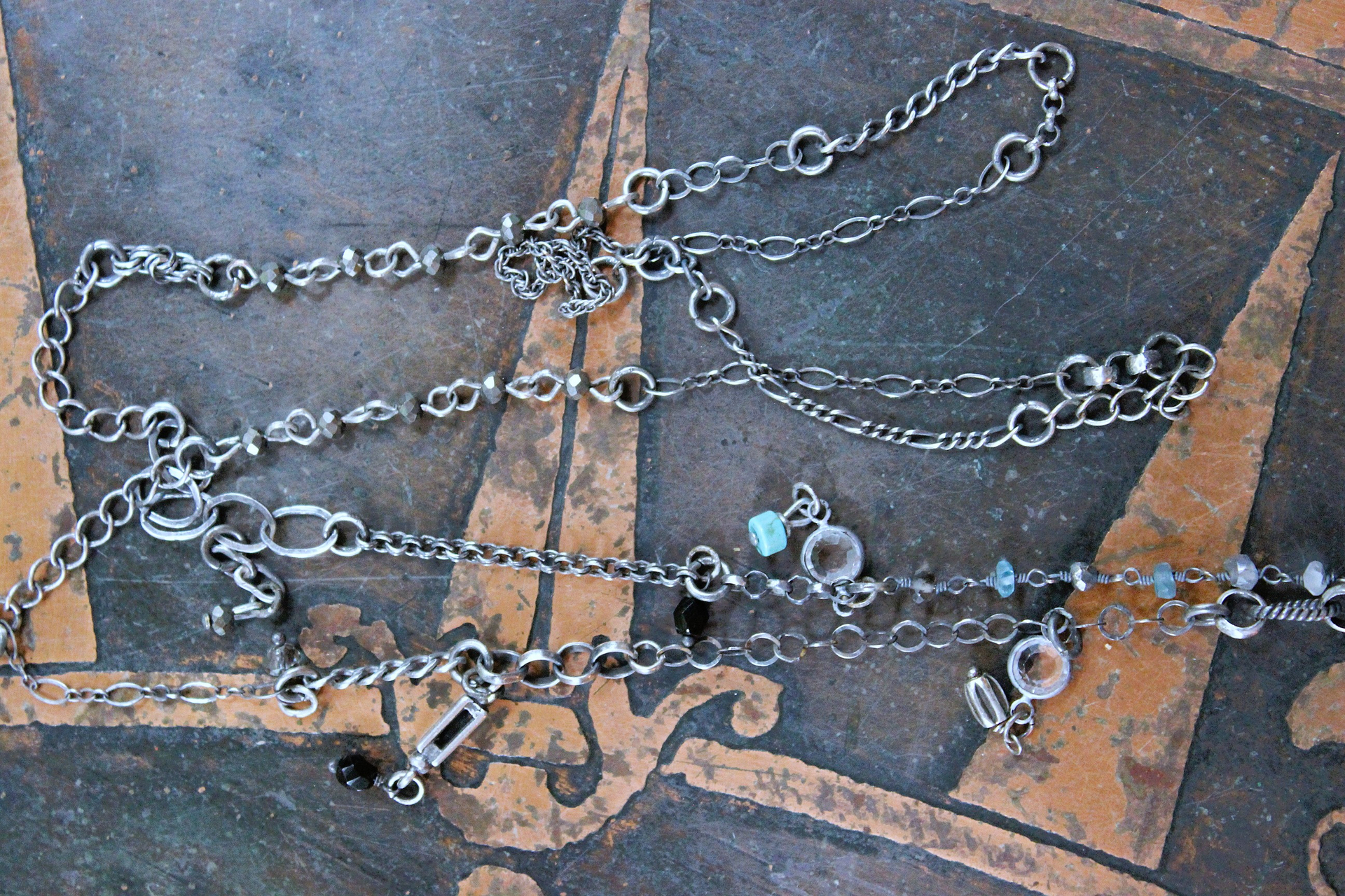 NEW! Single Soul Necklace with Amazing & Rare Double Point Clear Rock Quartz Pendant w/Sterling Mesh Cap,Sterling Chain Fragment Chain, Multiple Drops