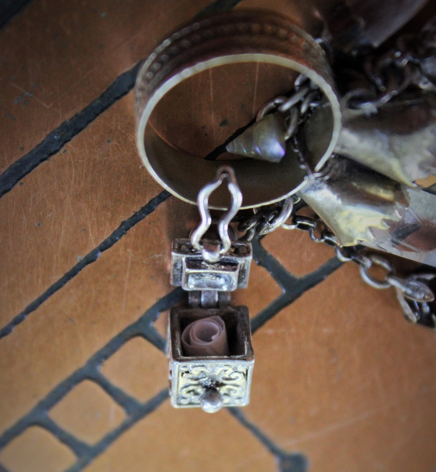 NEW! Be Still Antique Gypsy Ring w/Faceted Quartz Points,Tiny Sterling Prayer Box,Bi-Color Tourmaline,Tiny Antique Coptic Cross+Much More!