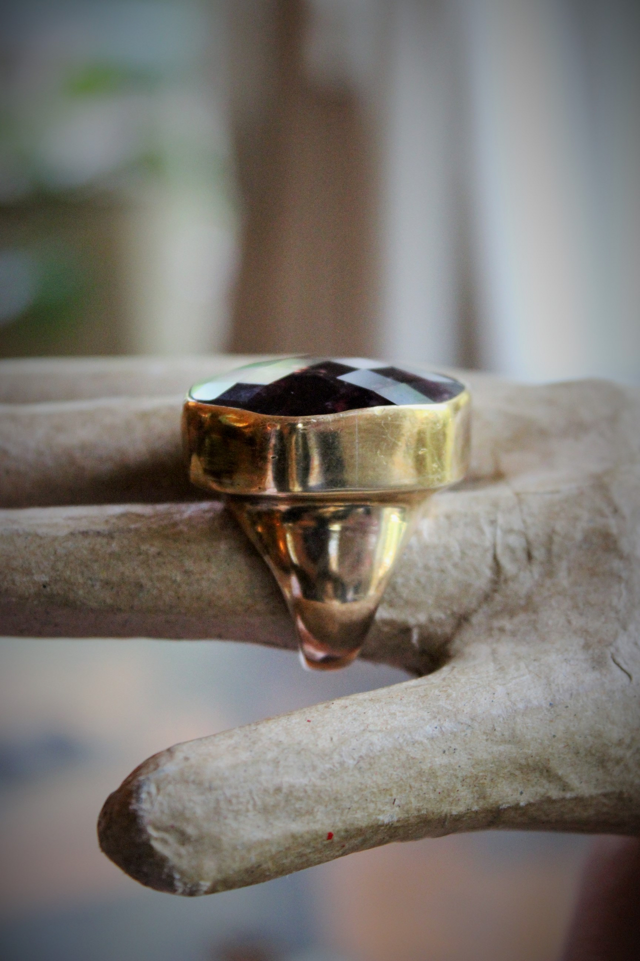 "One of Kind" Numbered & Signed Stephen Dweck Sterling Vermeil Watermelon Tourmaline & Tourmaline Ring and Earring Set