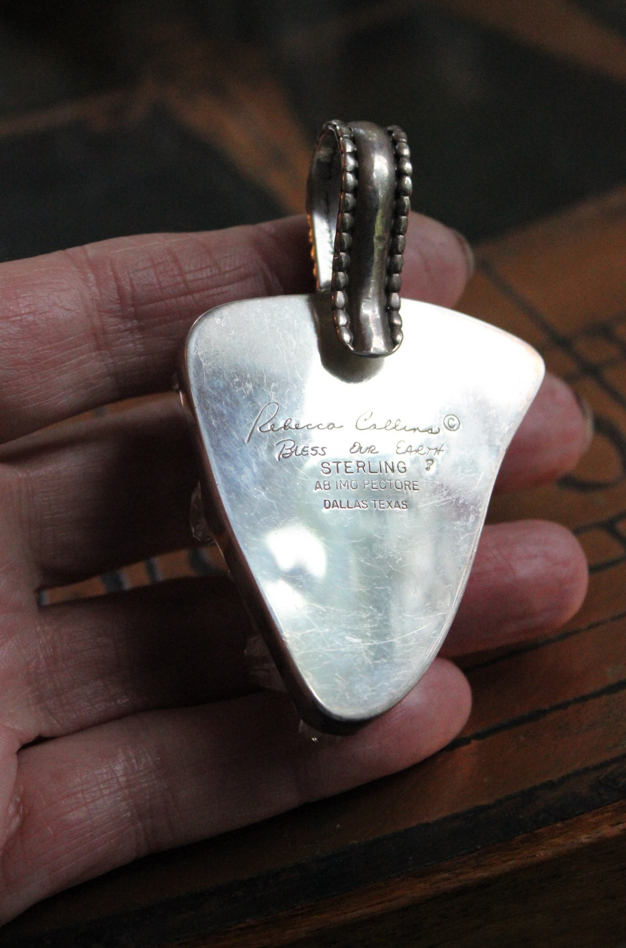 SOLD TO D SOLD TO D SOLD TO D Bless this Earth Vintage Rock Quartz Sterling Cuff & Pendant Set by Rebecca Collins