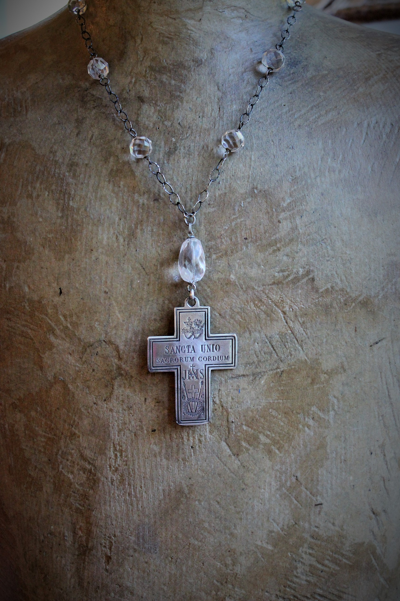 Rock best sale cross necklace
