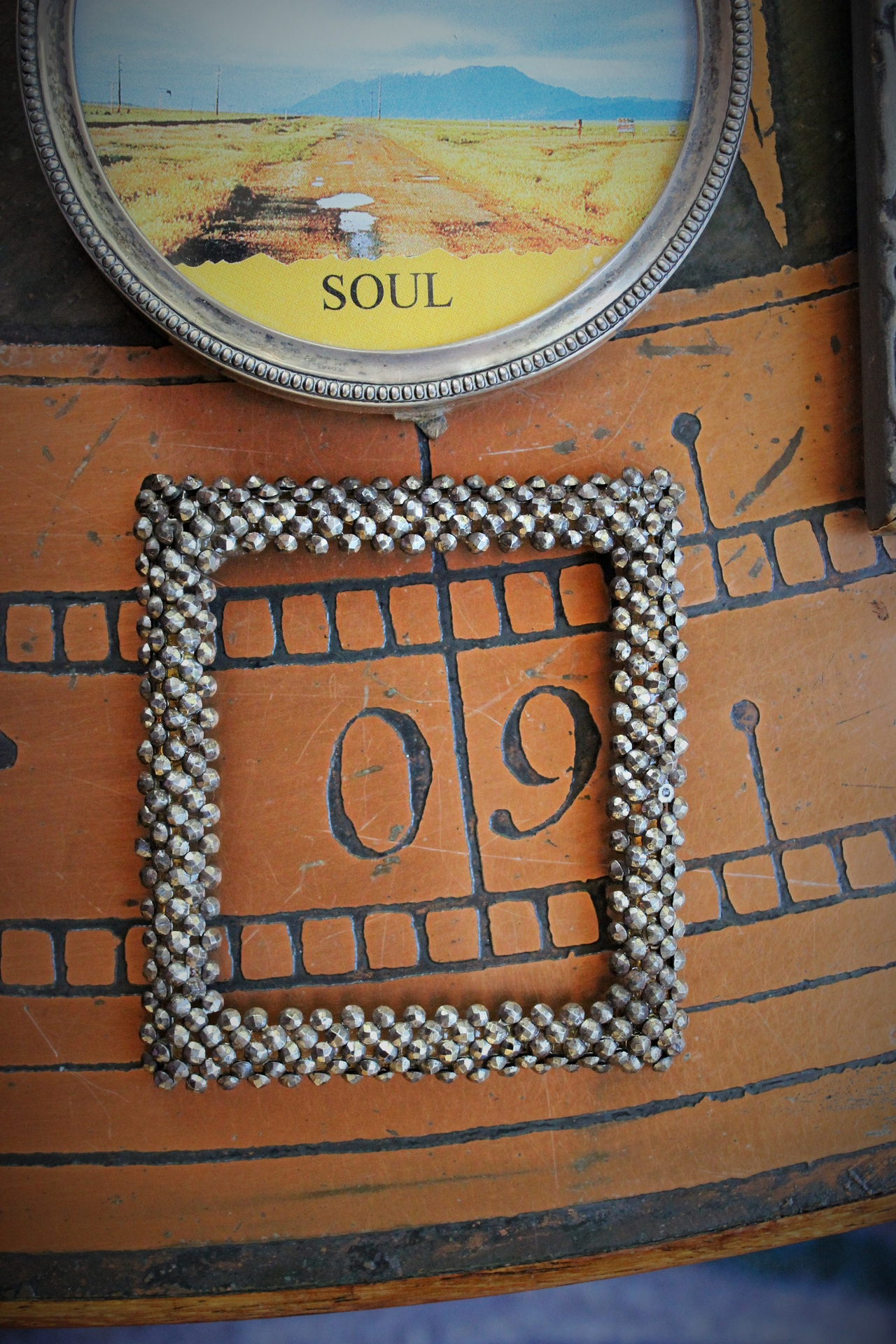 7 Antique Small Frame Destash for your own Creations - 3 Sterling,1 Unique Engraved Icons,2 Antique Cut Steel Bead,1 Carved Wood