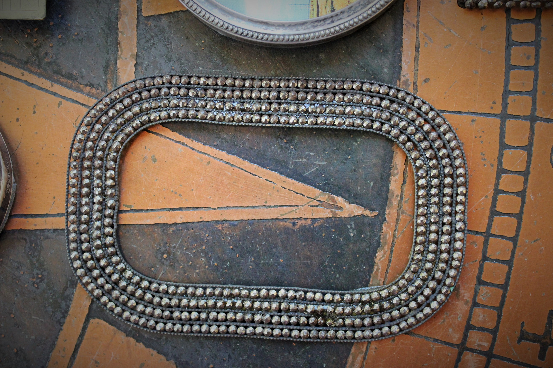 7 Antique Small Frame Destash for your own Creations - 3 Sterling,1 Unique Engraved Icons,2 Antique Cut Steel Bead,1 Carved Wood