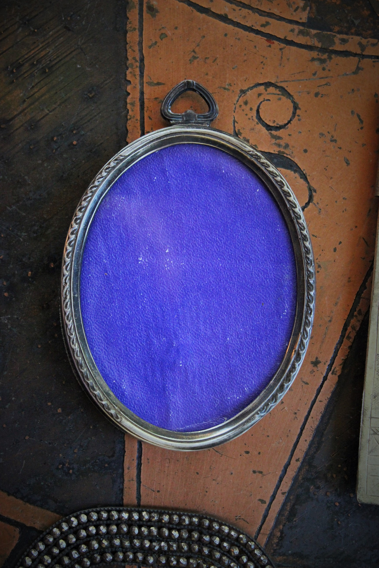 7 Antique Small Frame Destash for your own Creations - 3 Sterling,1 Unique Engraved Icons,2 Antique Cut Steel Bead,1 Carved Wood