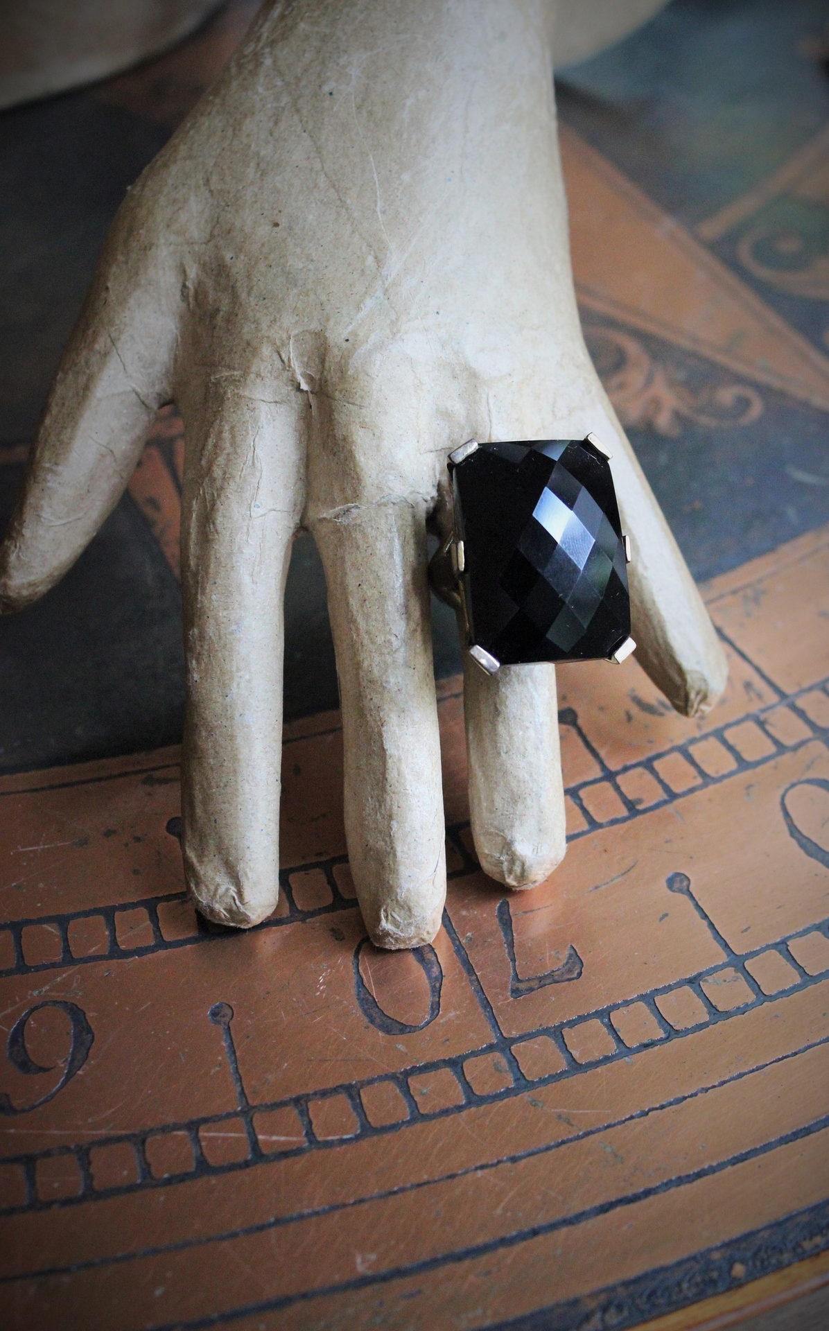 PRICE REDUCED! Majestic Dweck Ring Trio - Checkerboard Faceted Pyrite, Checkerboard Faceted Onyx and AMAZING Smoky Topaz & Garnet Statement Ring