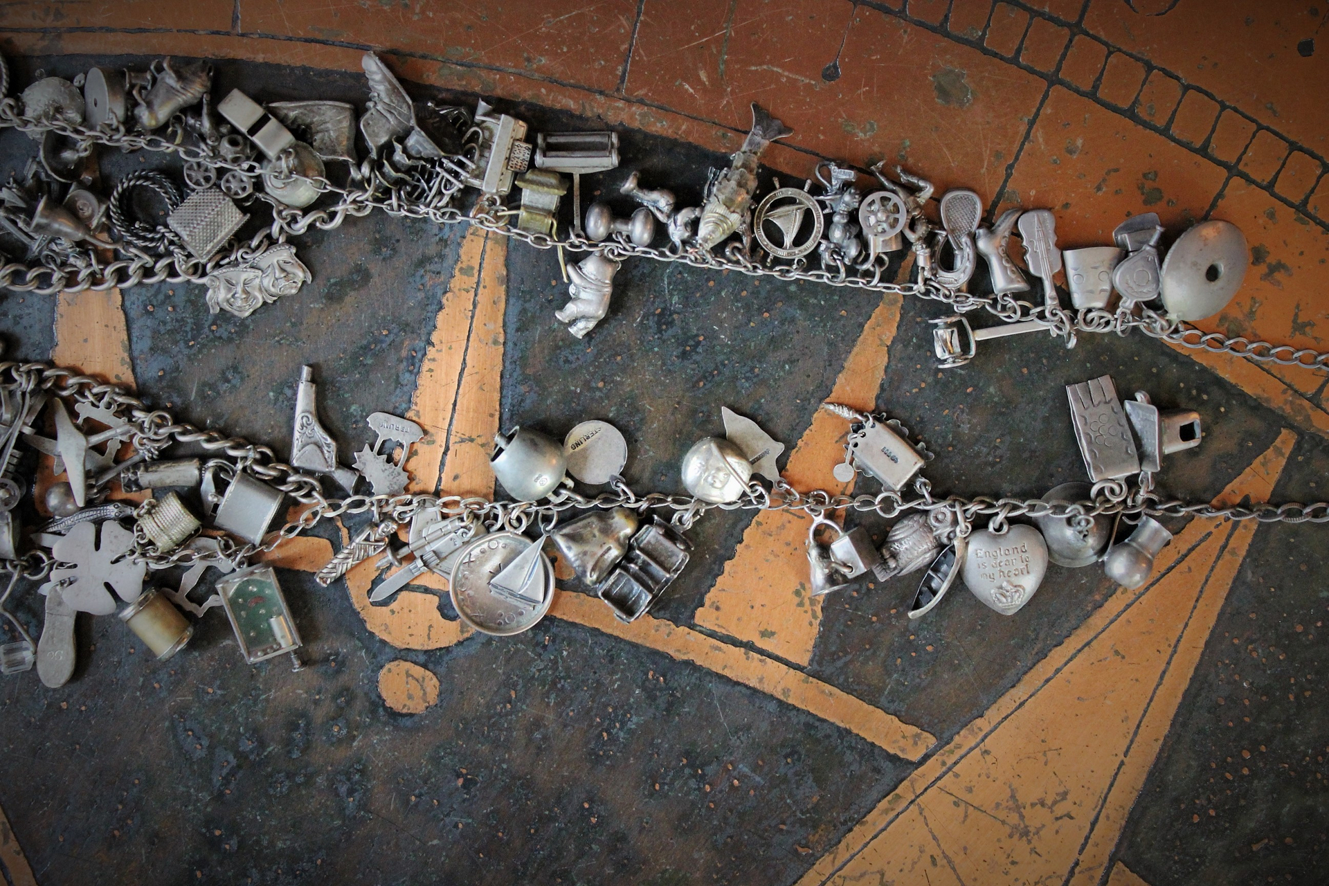 SOLD SOLD  SOLD to L Extraordinary Vintage & Antique Sterling Charm Necklace LOADED with Rare,Unique, and Unusual Charms