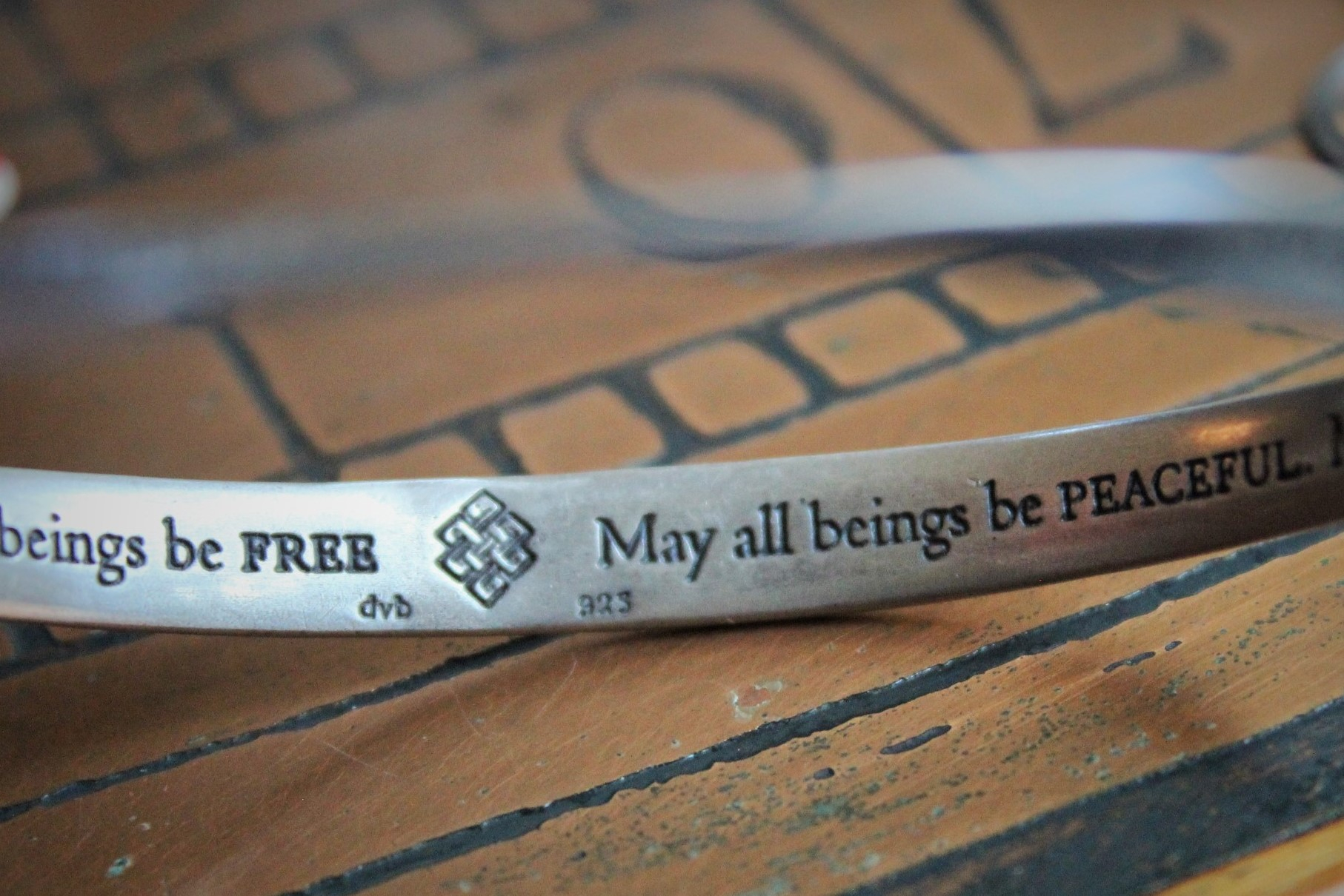 Vintage Sterling Mobious Engraved Bangles with The Lord's Prayer and The Sanskrit Peace Prayer,Antique Medals,Sterling Tassel,Antique Crystal Drop