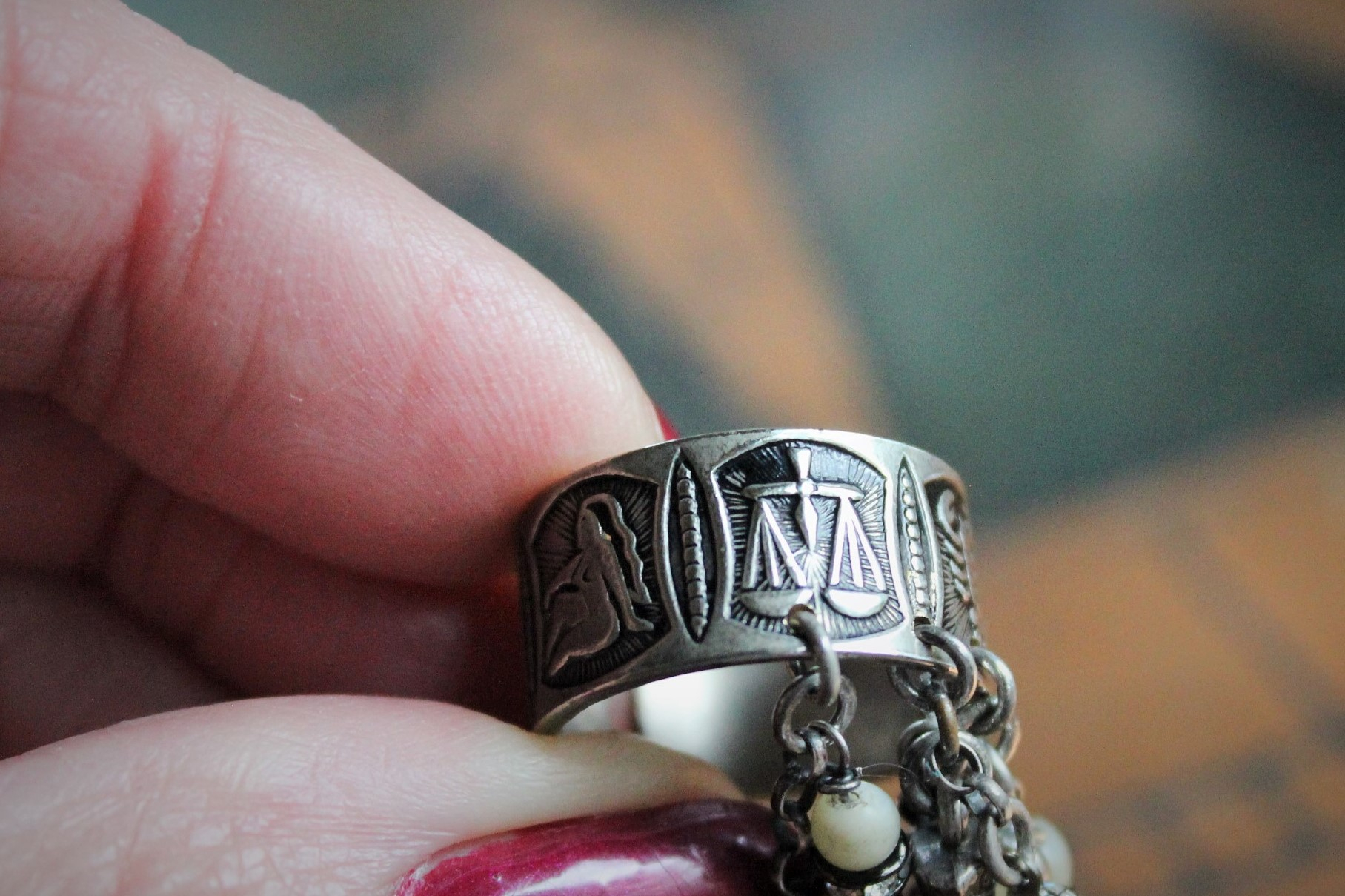 Written in the Constellations Vintage 12 Astrological Signs Ring Set, Antique Sterling Orb in Hand Charm,Antique Sterling Cross, Vintage Lover's Eye Charm & More!