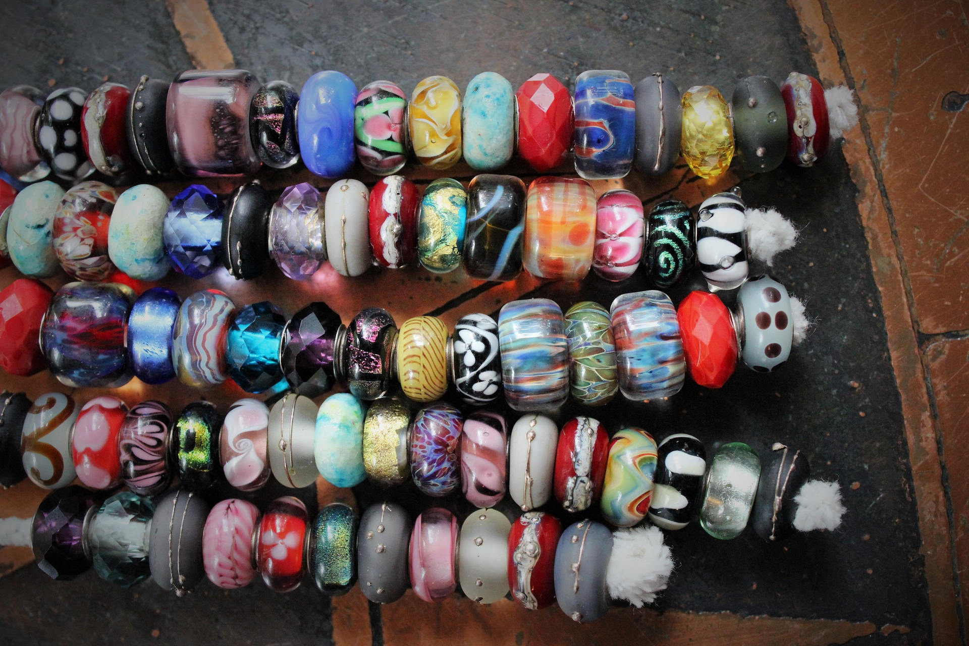 Extraordinary Lampwork Bead Collection- 83 Sterling, Crystal, and Glass Beads in an amazing array of Colors & Designs!