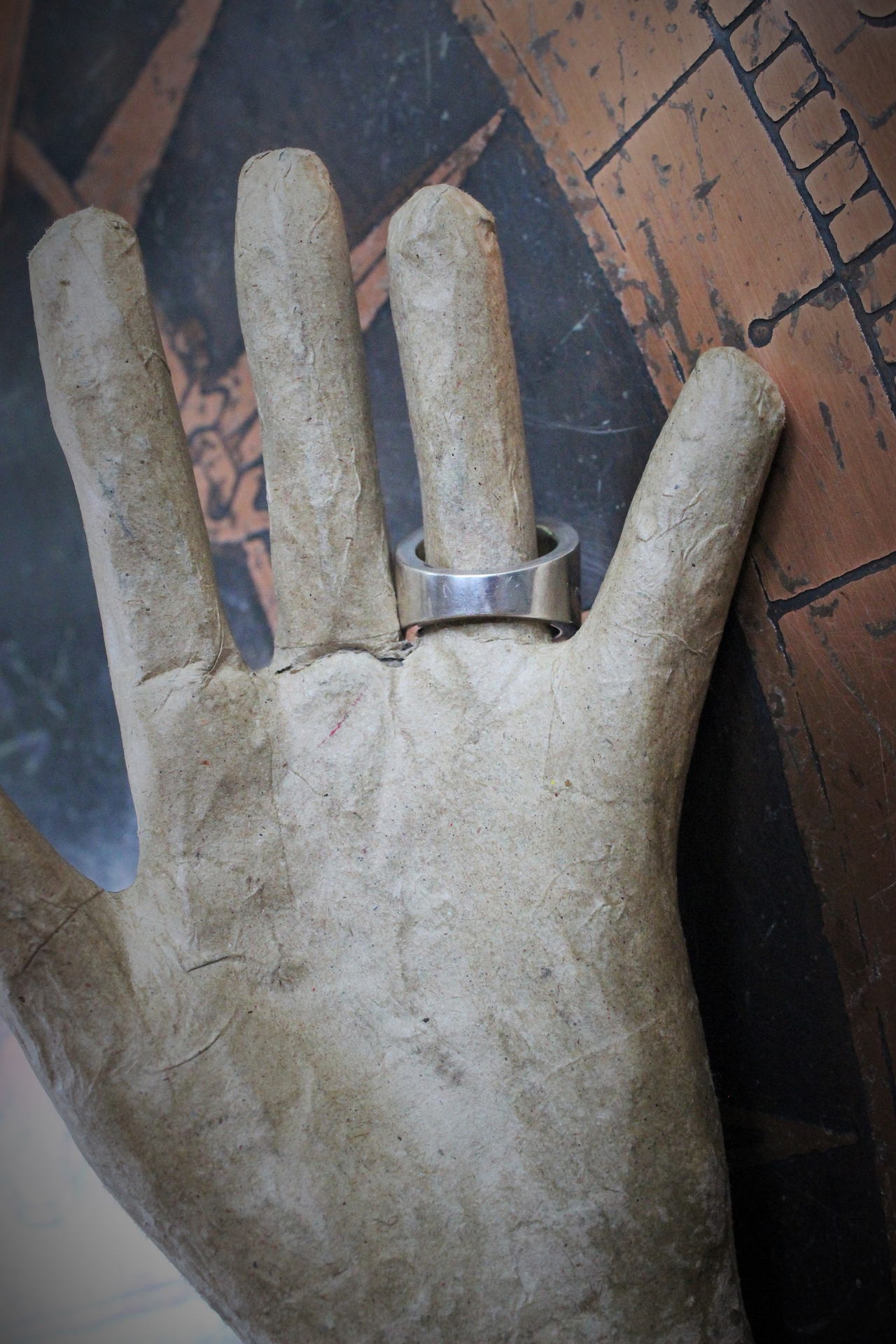 Long Retired Solid Sterling Pianegonda Engraved Cross Ring