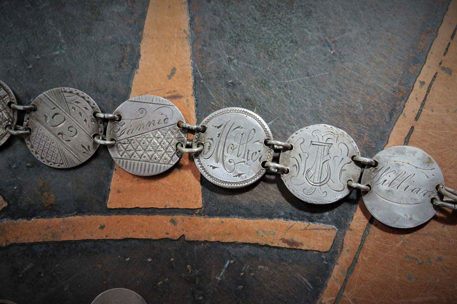 Scribe of the Soul Necklace with Amazing OOAK Antique Love & Friendship Tokens, Antique French Blank Nun's Cross,Tiny Antique Sacred Heart of Mary Connector