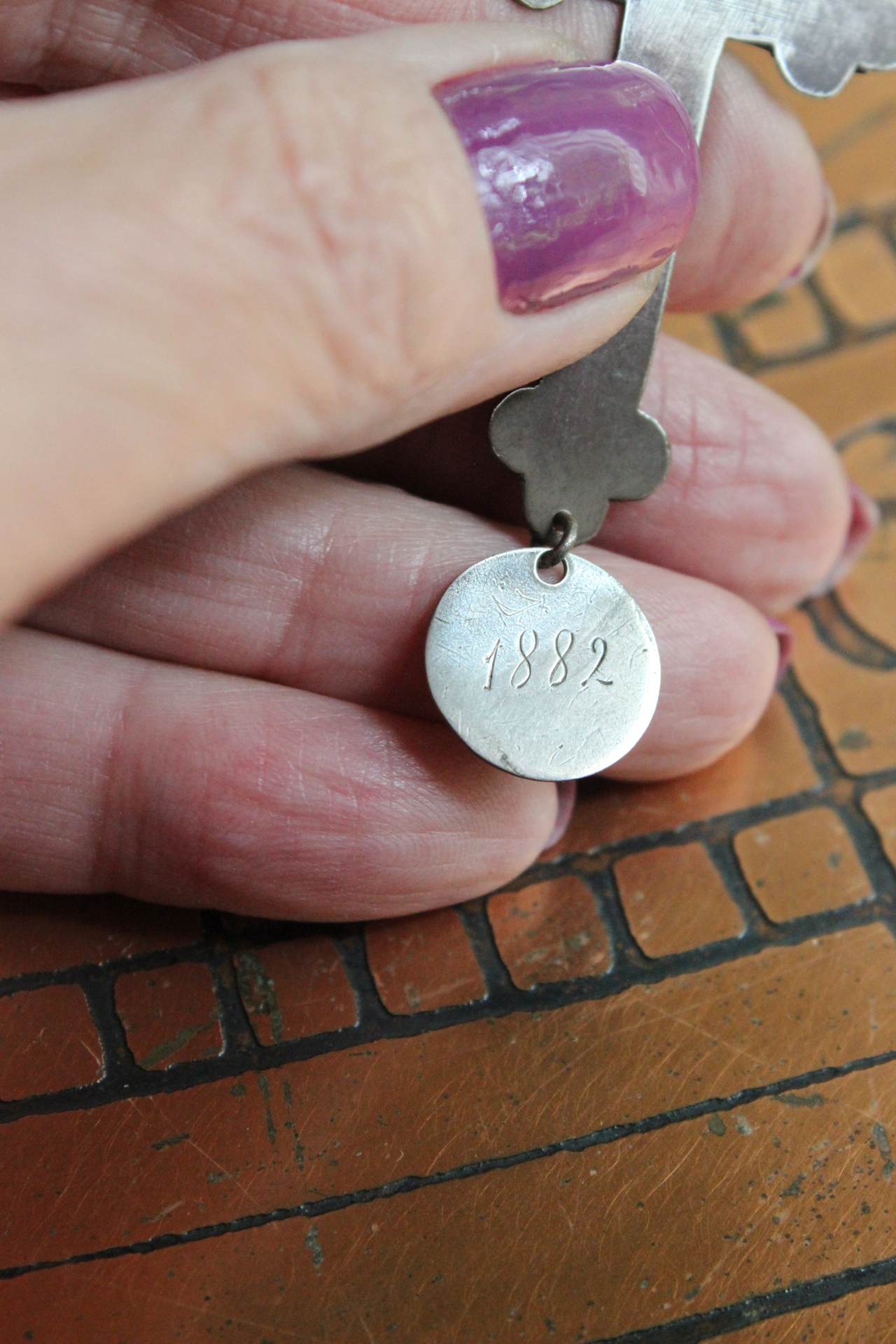 Scribe of the Soul Necklace with Amazing OOAK Antique Love & Friendship Tokens, Antique French Blank Nun's Cross,Tiny Antique Sacred Heart of Mary Connector