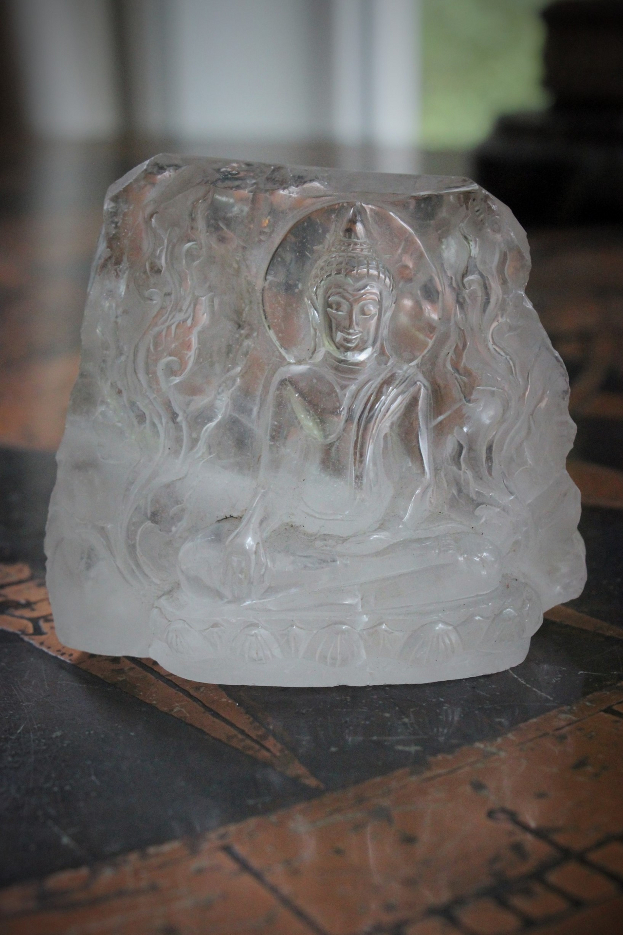 Ancient Small Carved Rock Quartz Buddha Sculpture