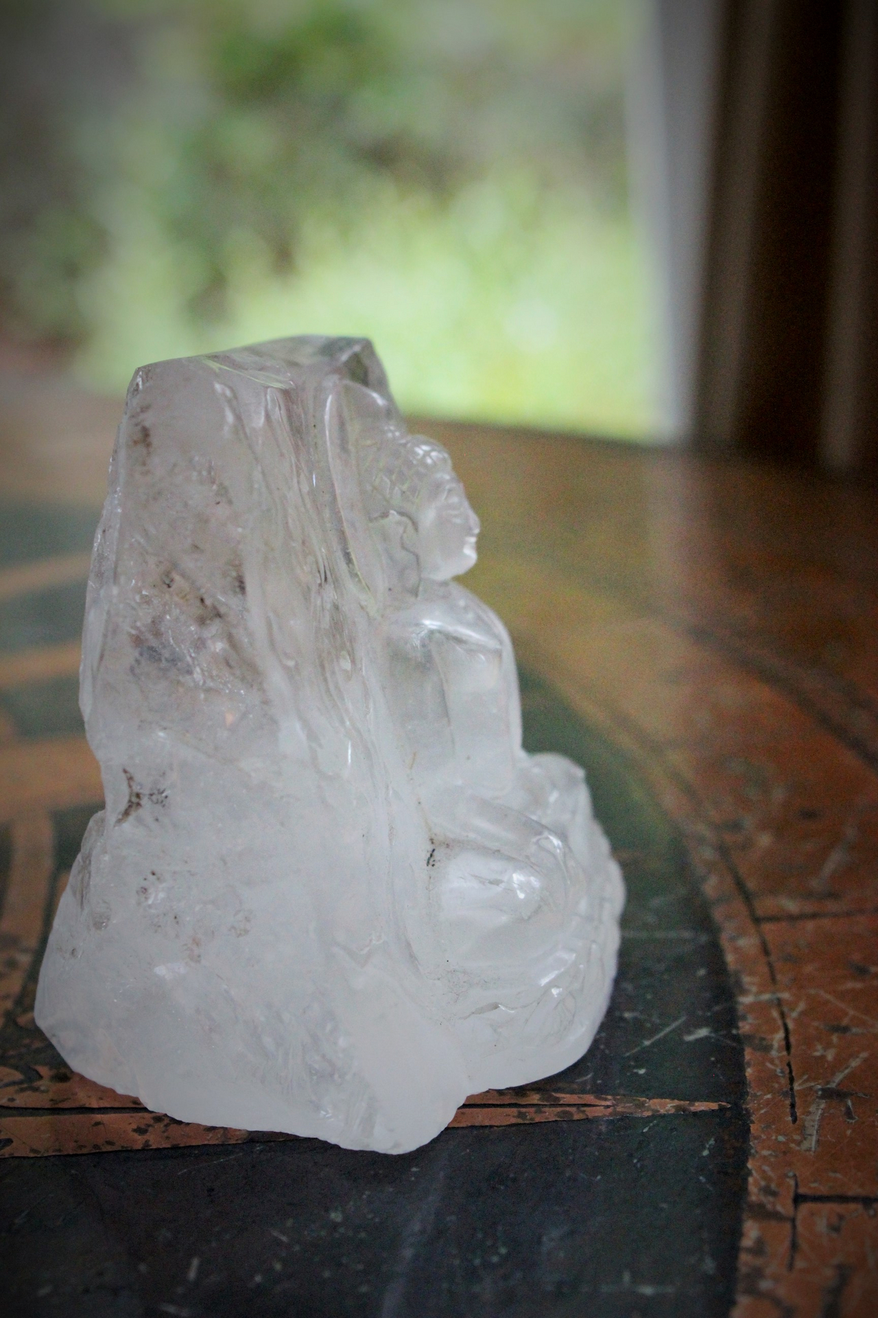 Ancient Small Carved Rock Quartz Buddha Sculpture