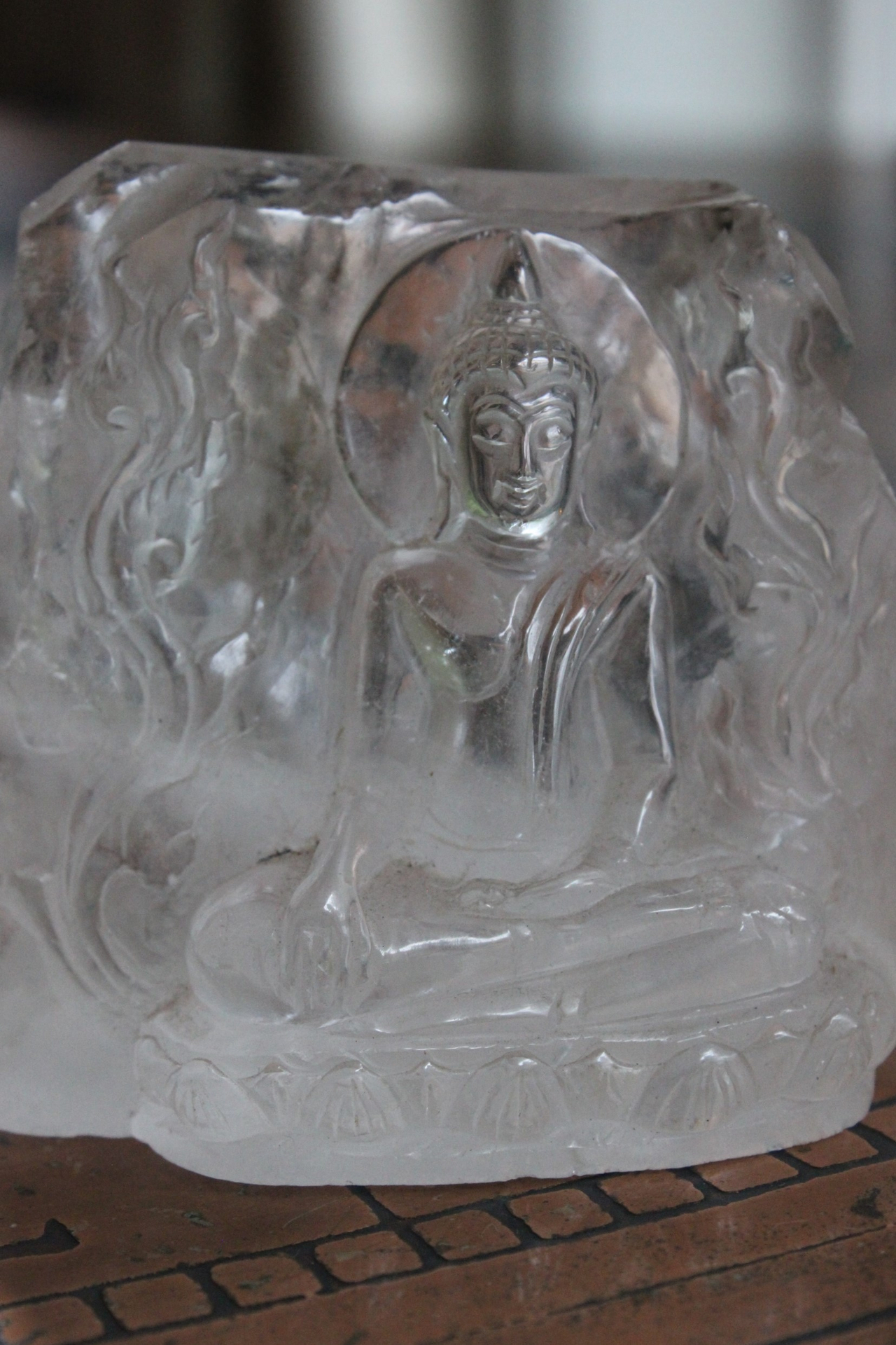 Ancient Small Carved Rock Quartz Buddha Sculpture