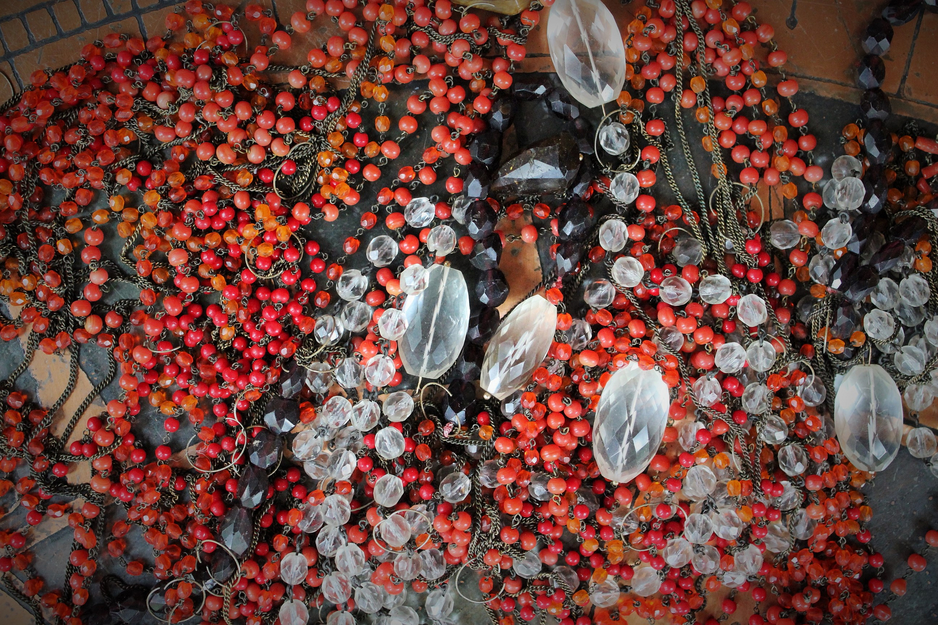 Large Antique Beaded Chain & Faceted Gemstone Lot - perfect for layering necklaces & much more!