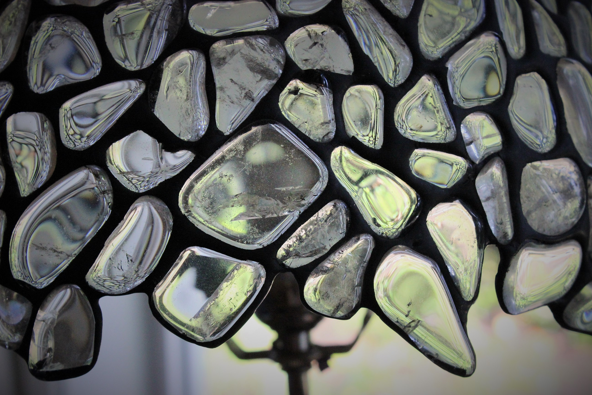 CLEARANCE PRICED! Polished Rock Quartz Crystal & Bronze Lamp Shade