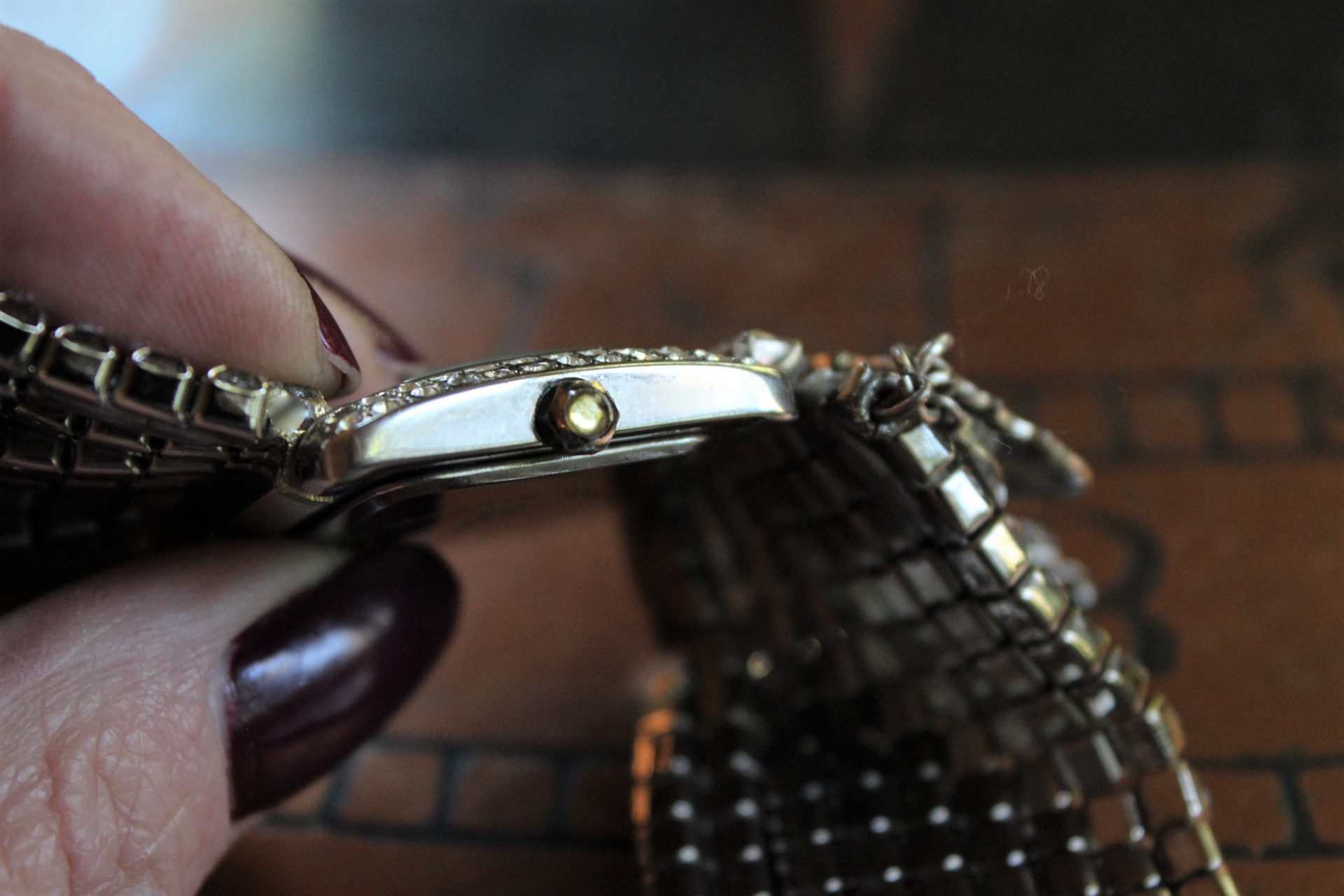 Sold to L Time for Prayer Bracelet with Tiny Antique French Rosary, Sculptural Sterling Saint Christopher Medal,Antique French Marian Medal & Sterling Faceted Diamante Tassel