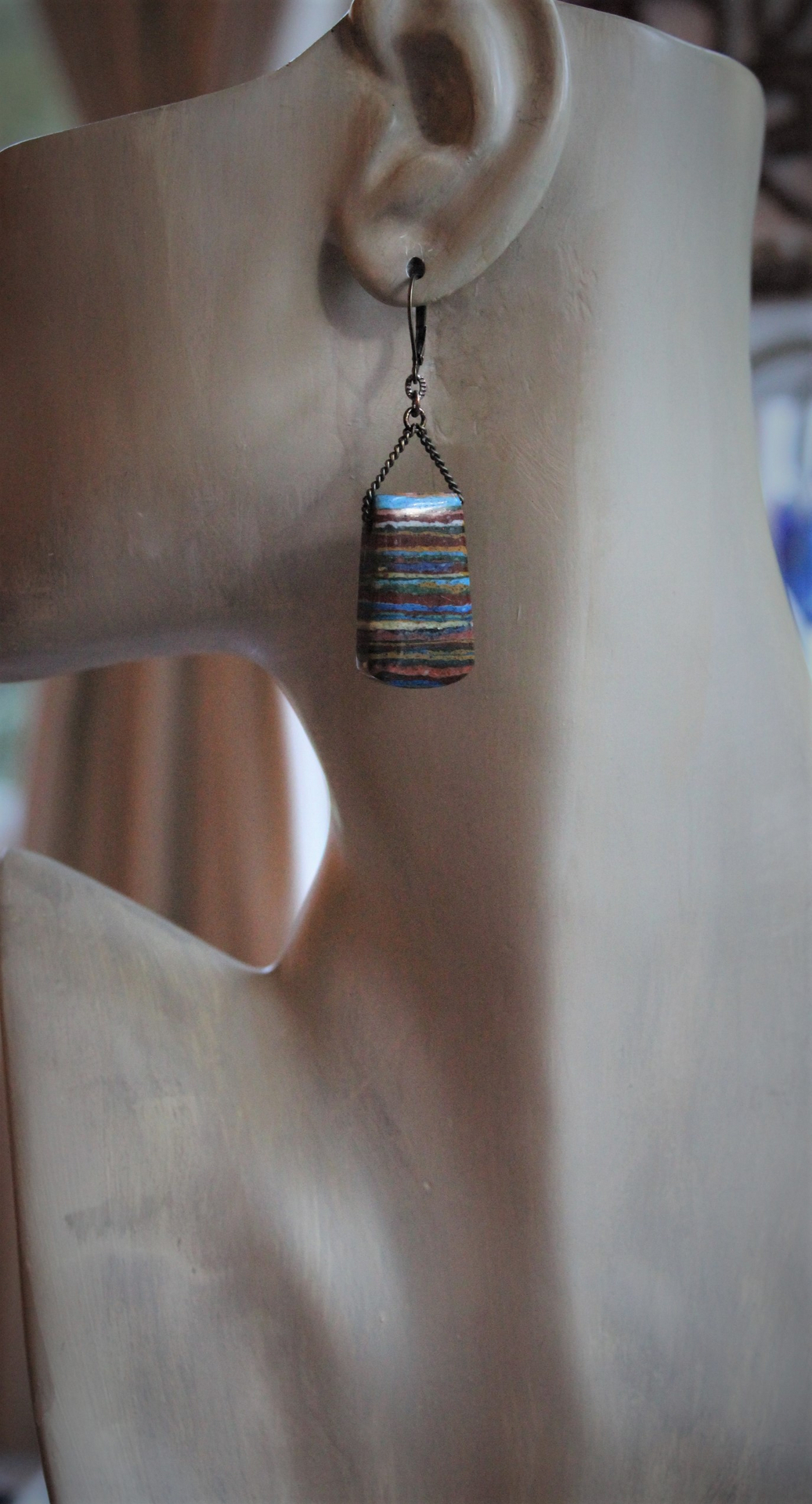 Rainbow Calcite Earrings with Bronze Earring Wires - Free with Purchase of Necklace!