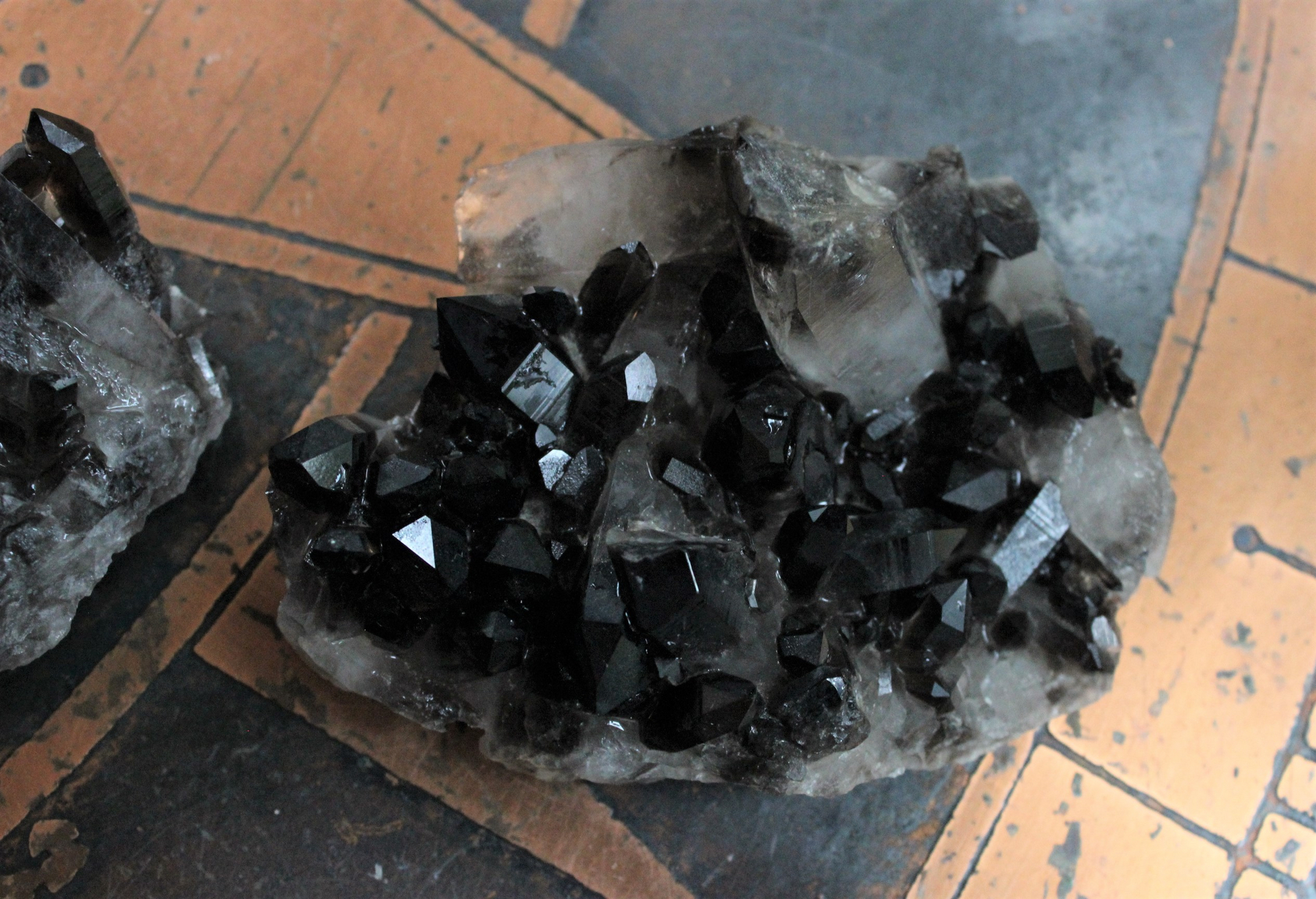 Rare Smoky Quartz Cluster in Matrix Collection