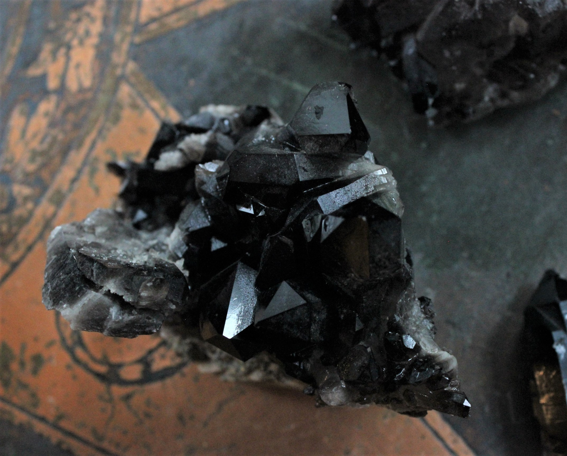 Rare Smoky Quartz Cluster in Matrix Collection