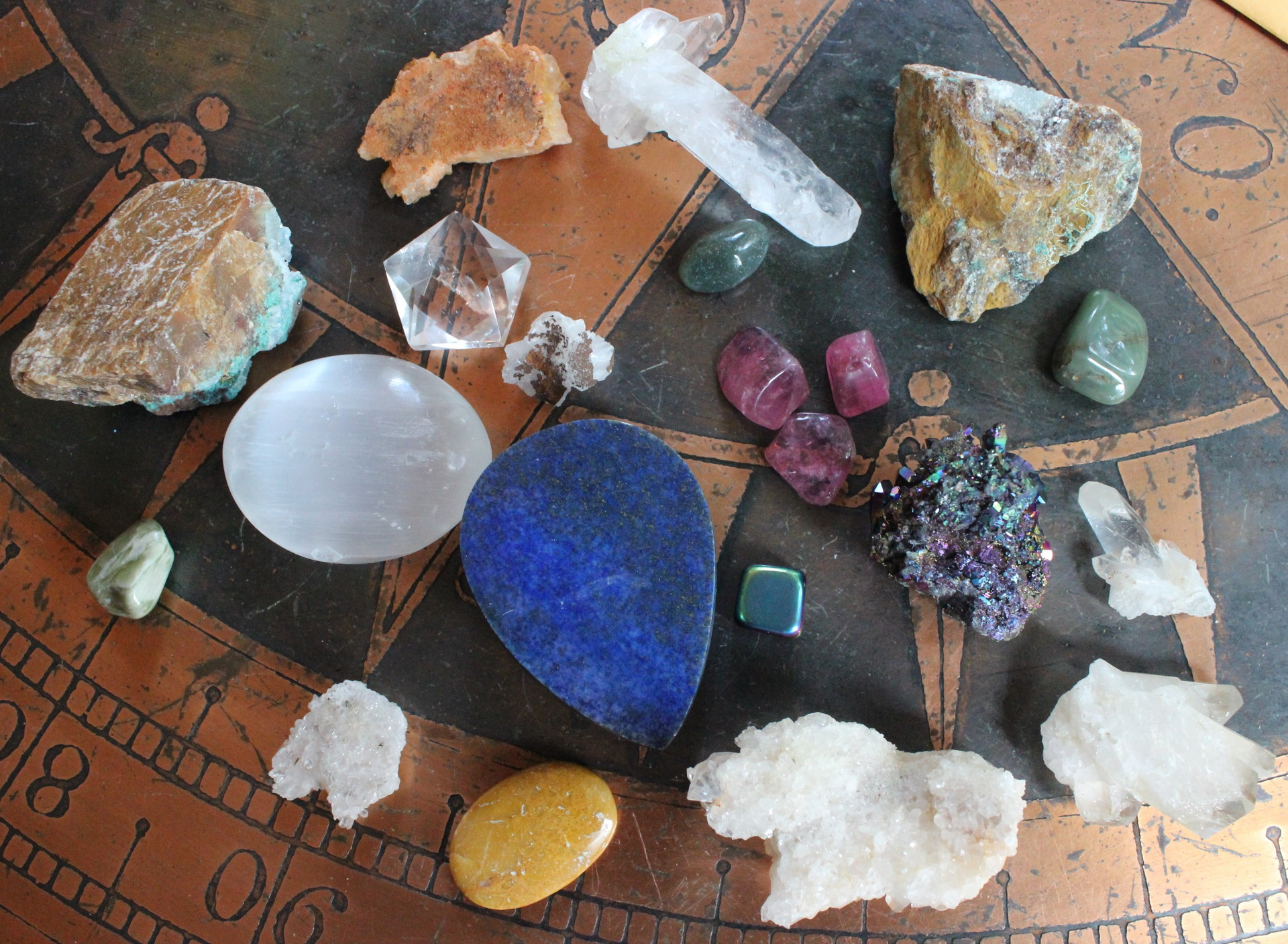 Gemstone Collection with Amazing Large Lapis Lazuli Stone, Aura Crystal Cluster, Blue Calcite, Selenite, "Success" Stone and More!