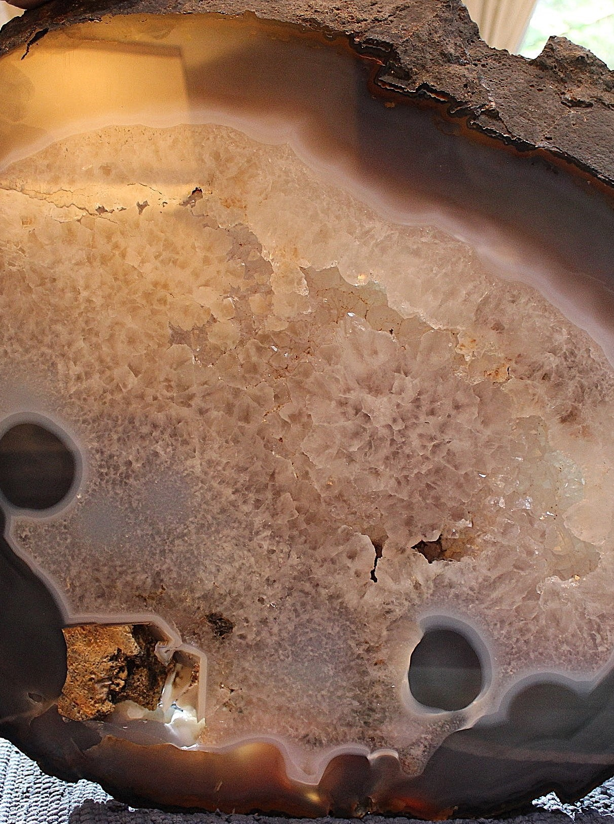 Astounding One of a Kind Massive Polished Geode Slice - perfect for a Table Top or Display!