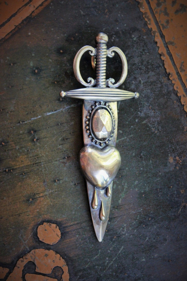 Custom Cast Bronze Pierced Heart & Sword Medal - For your Own Sacred Creations!