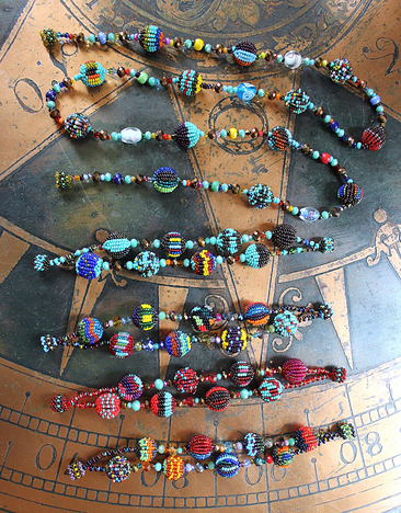 5 Piece Hand Made Seed and Glass Bead Bracelet and Necklace Set with Strong Magnetic Closures- can be connected to any desired length!