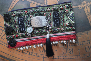 NEW! Love never Fails Cuff Bracelet with Antique Textile,Engraved Plaque,Sterling Moon,Silk Tassel, Shell Labryrinth, Silver Beads & More!