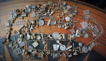 Price Reduced! Long Fully Loaded Antique & Vintage Charm Necklace with Dozens of Articulating, Rare, and Unusual Metal & Sterling Charms - Wear as Is or Make Several Charm Bracelets & Necklaces!