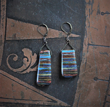 Rainbow Calcite Earrings with Bronze Earring Wires - Free with Purchase of Necklace!