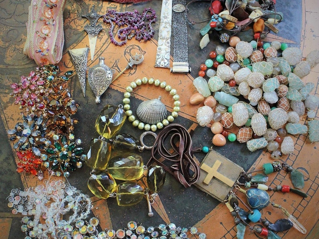 Jewelry Compilation w/Faceted Dark Citrine Topaz,Crocheted Stones,Pointed Beck AB Crystals,Oil Vessel,Sterling Mesh Bracelet+ MORE!