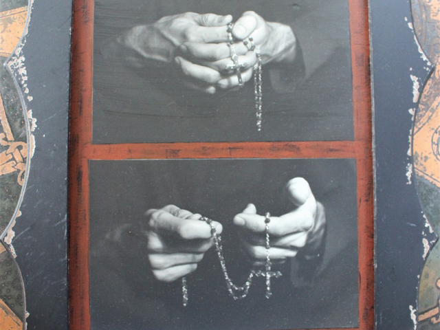 Amazing OOAK Vintage Los Angeles Art School Photographs of Nun Holding a Rosary