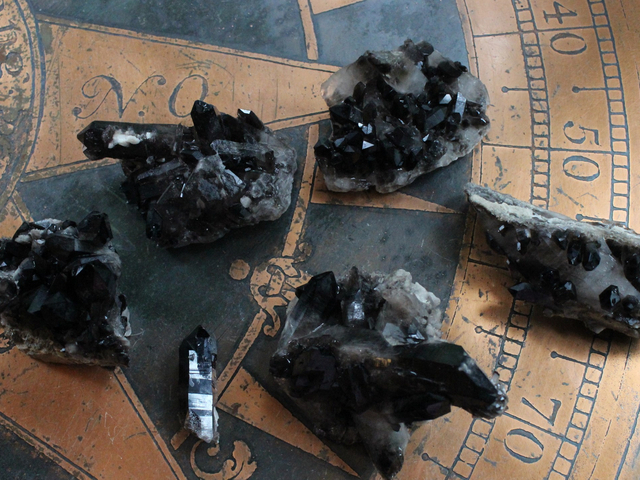 Rare Smoky Quartz Cluster in Matrix Collection